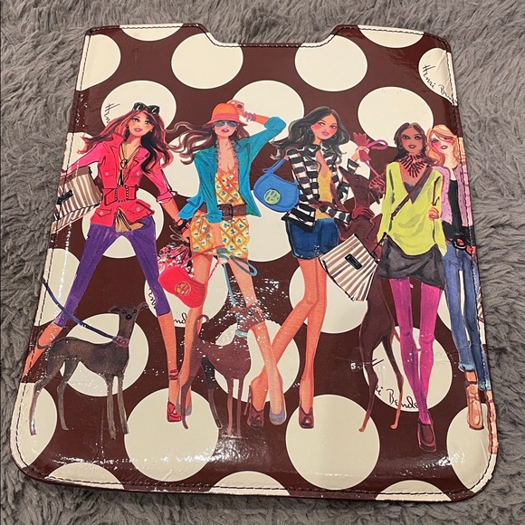 HENRI BENDEL Tablet/iPad Lined 8x10 Sleeve Case Bendel It Girls Polka Dots | GUC - Picture 12 of 16